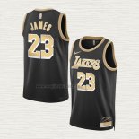 Maglia LeBron James NO 23 Los Angeles Lakers Select Series Or Nero