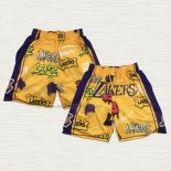 Pantaloncini Los Angeles Lakers Just Don Slap Sticker Giallo